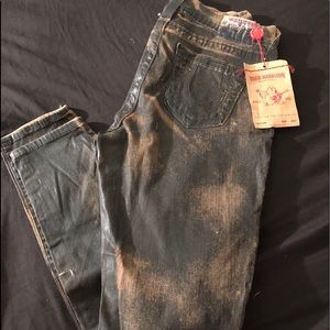 True Religion Sz 28 Halle Super Skinny Black